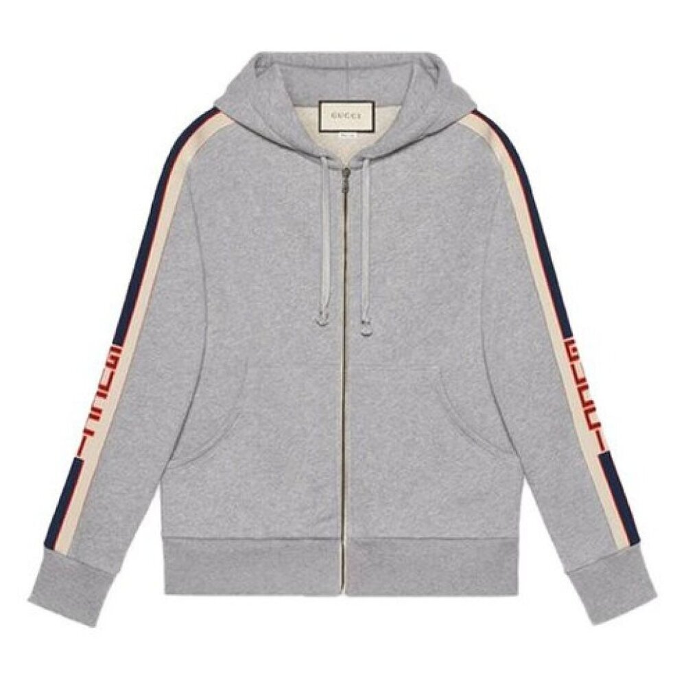 NWT Gucci Unisex Sweatshirt Zip-Up In Grey Size XS